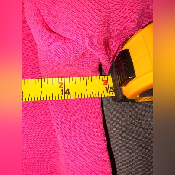 Monteau Los Angeles Pink Midi Square Neck, Puff Sleeved, Front Slit Dress Sz Lg - Picture 9 of 15